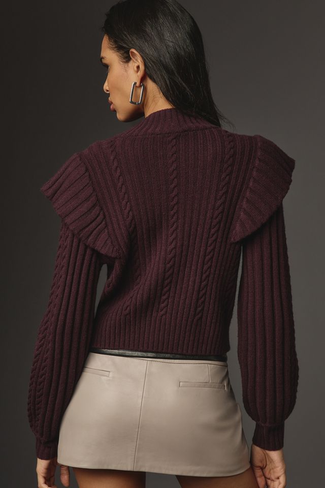 PAIGE Kate Cable-Knit Ruffle Sweater #1