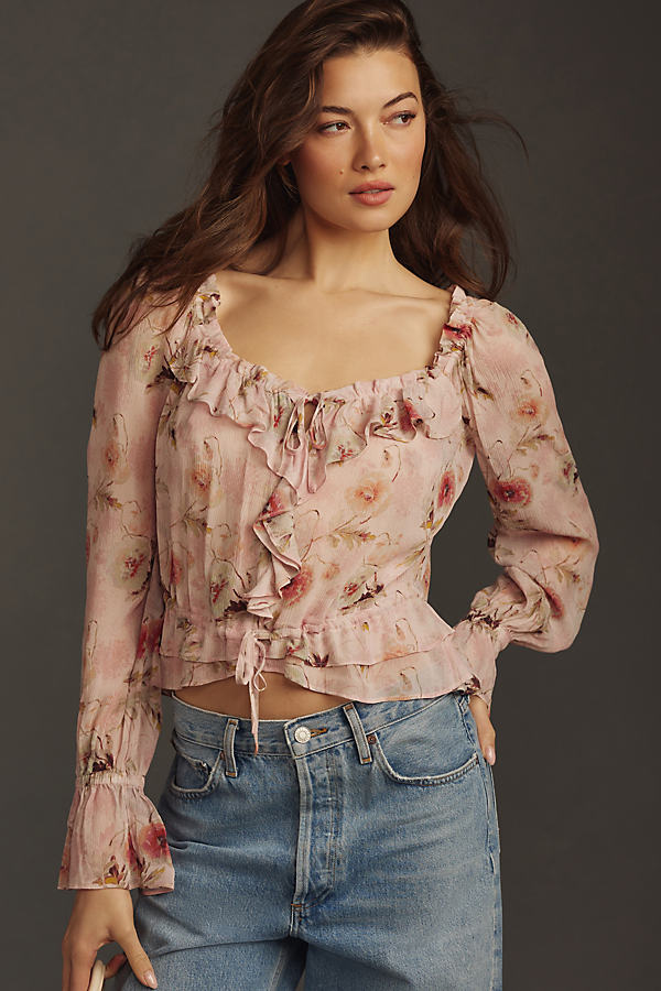 Shop Paige Lanea Ruffled Blouse In Pink