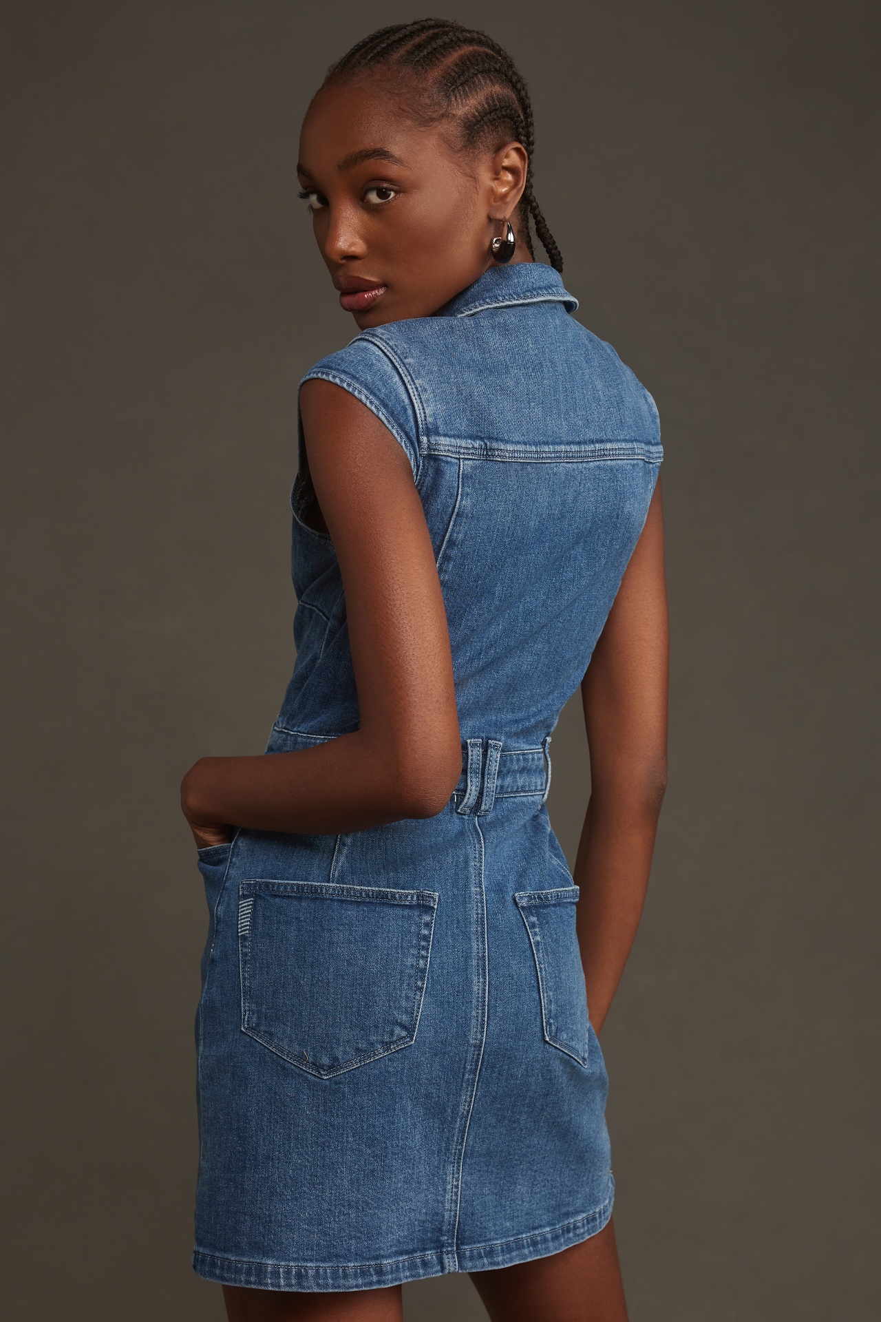 PAIGE Jaxsyn Belted Denim Dress