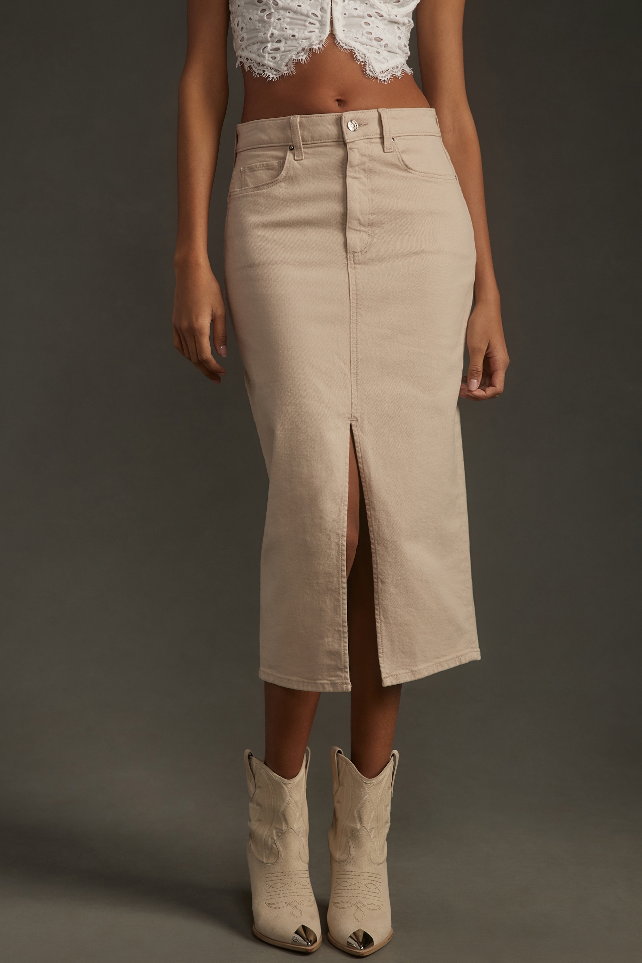 PAIGE Angela Midi Skirt