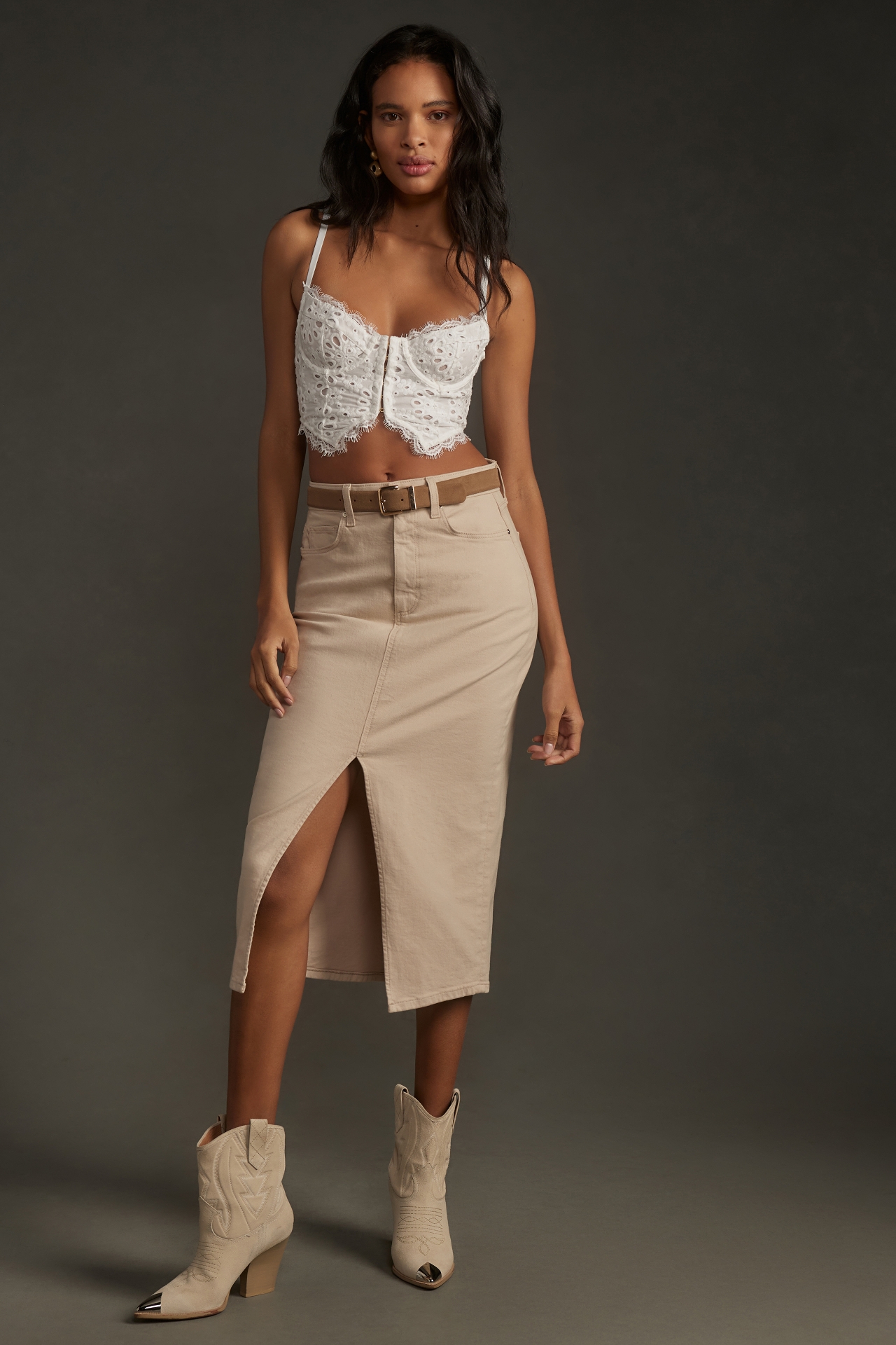 PAIGE Angela Midi Skirt