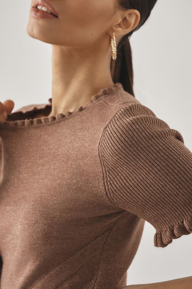 PAIGE Triste Short-Sleeve Ruffle Sweater #3