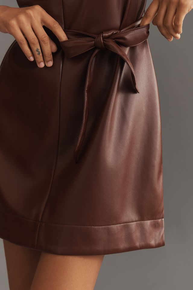 PAIGE Luisa Faux Leather Mini Dress #3