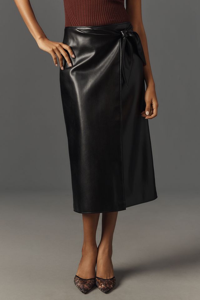 【Anthropologie】PAIGE オグデン フェイクレザーミディスカート PAIGE Ogden Faux-Leather Midi Skirt | Anthropologie