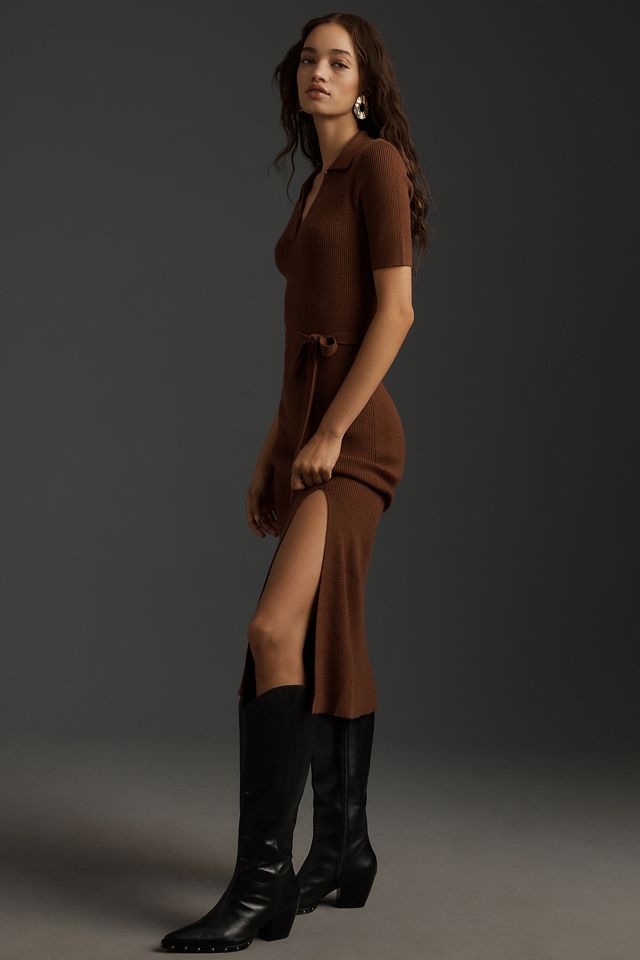 PAIGE Desdemona Short-Sleeve Sweater Midi Dress #3