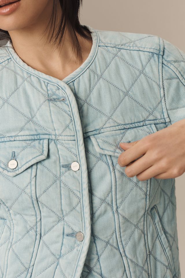 PAIGE Jayla Cropped Quilted Denim Jacket #2