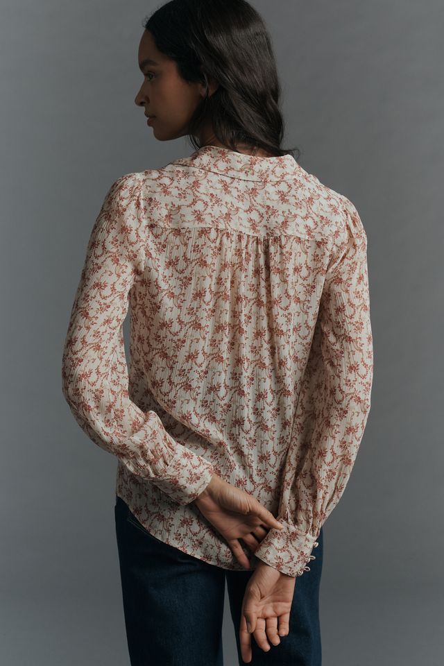 PAIGE Gardener Silk Buttondown Blouse #1