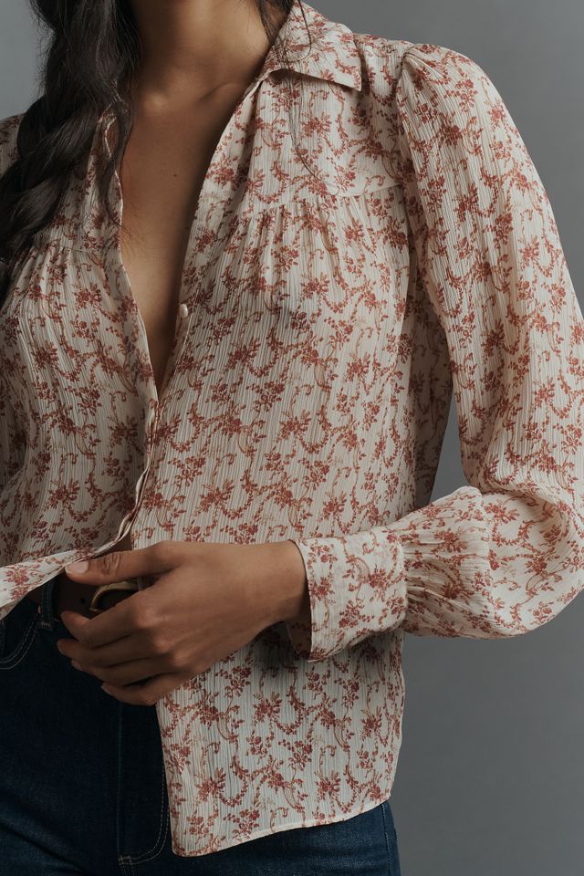 PAIGE Gardener Silk Buttondown Blouse #3