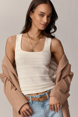 Paige Iman Textured Sweater Tank Top In White