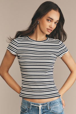 PAIGE CHANTRELLE CREW-NECK RIBBED TEE 