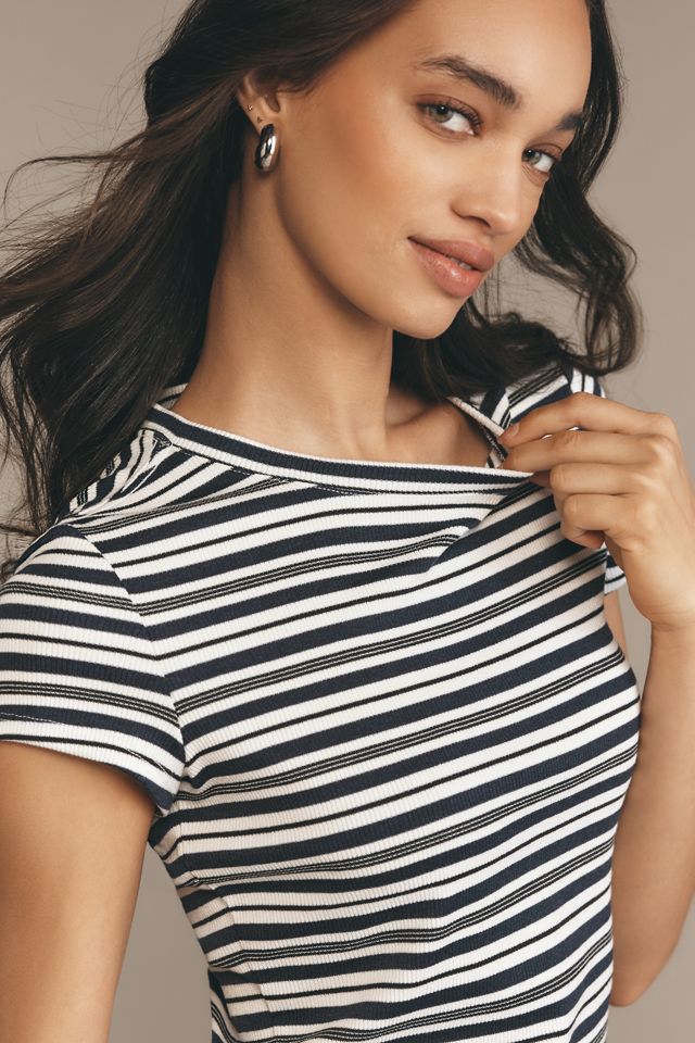 PAIGE Chantrelle Crew-Neck Ribbed Tee #3