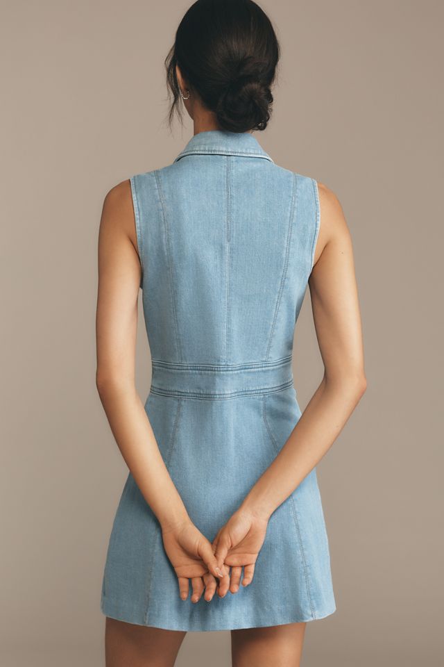 PAIGE Vida Sleeveless Denim Mini Dress #1