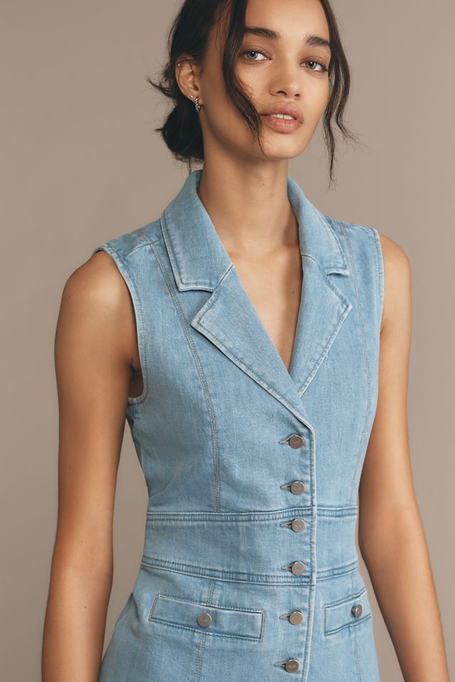 PAIGE Vida Sleeveless Denim Mini Dress #2