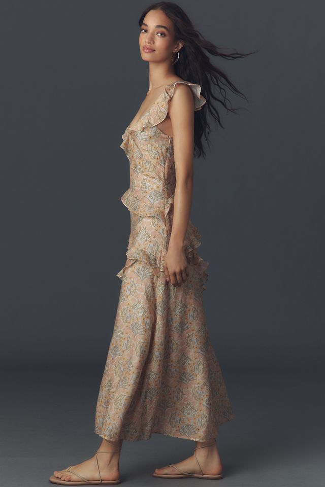 PAIGE Calabasas Sleeveless Ruffled Midi Dress #2