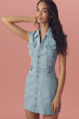 PAIGE JAXSYN CAP-SLEEVE UTILITY MINI DRESS 