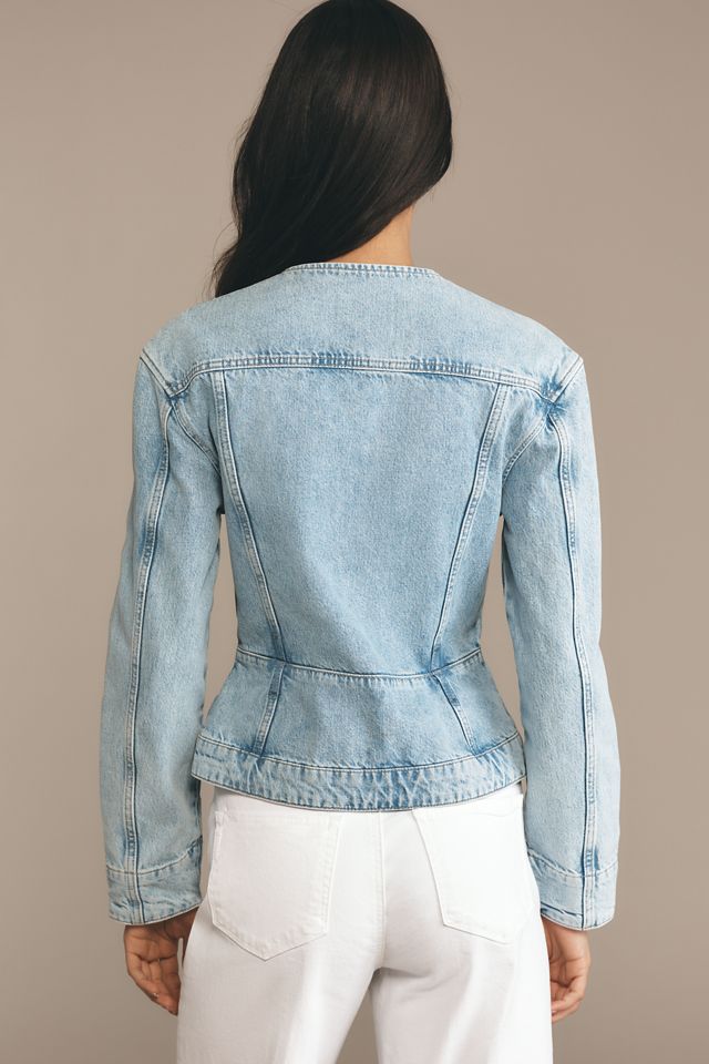 PAIGE Isara Collarless Denim Jacket #3