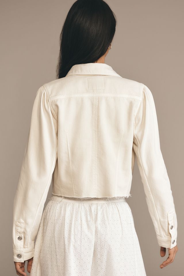 PAIGE Pacey Raw-Hem Crop Denim Jacket #3