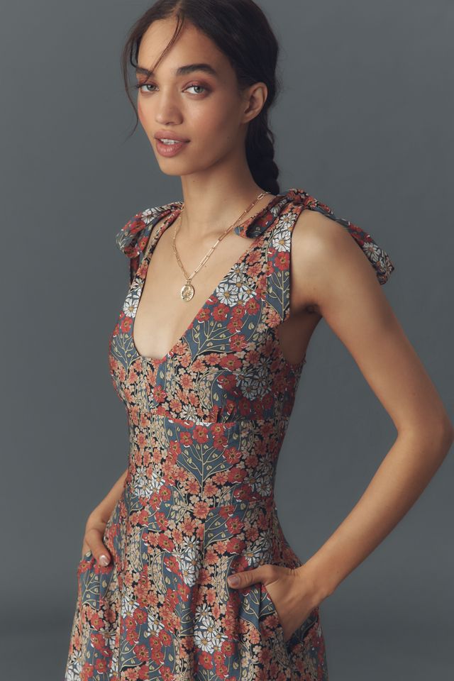 PAIGE Swindon Tie-Strap V-Neck Midi Dress #2