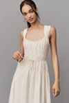 PAIGE Arpeggio Linen Blend Smocked Midi Dress
