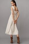 PAIGE Arpeggio Linen Blend Smocked Midi Dress