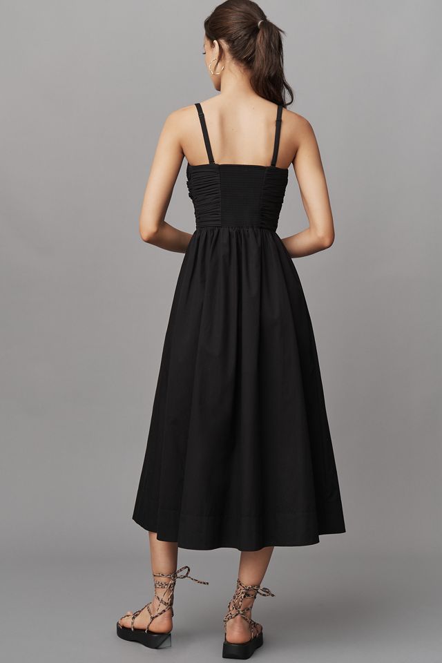 PAIGE Braylee Strapless Ruched Midi Dress #1