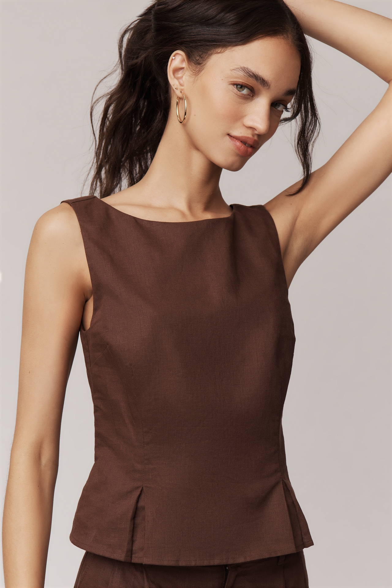PAIGE Judith Linen Blend Boat-Neck Top