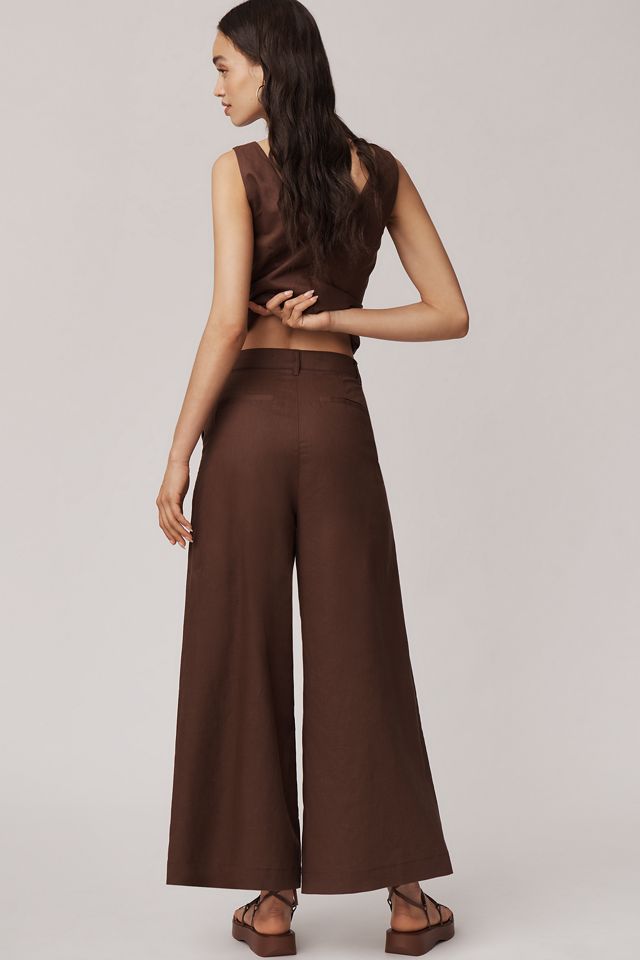 PAIGE Negroni Linen Blend High-Rise Crop Wide-Leg Pants #2