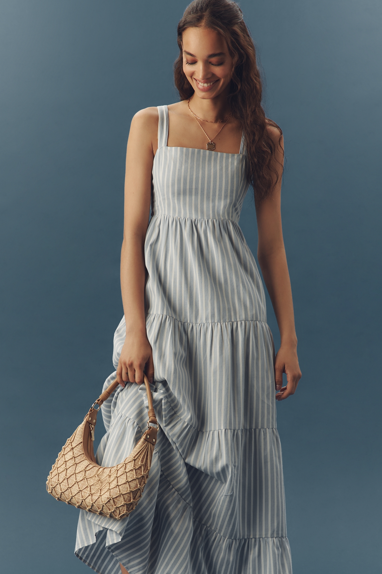 PAIGE Ginseng Sleeveless Tiered Maxi Dress
