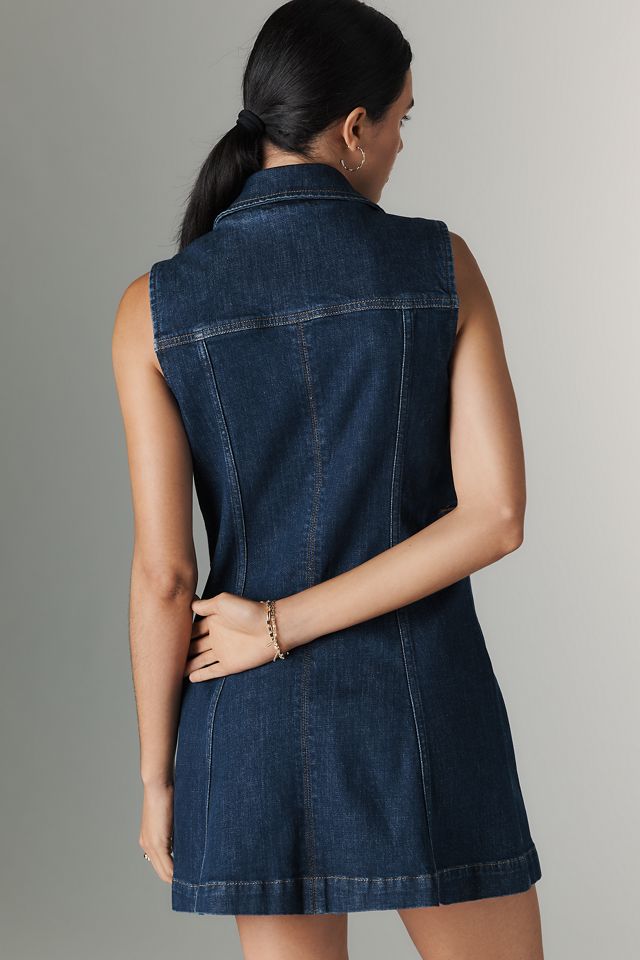PAIGE Andria Sleeveless Collared Denim Mini Dress #1