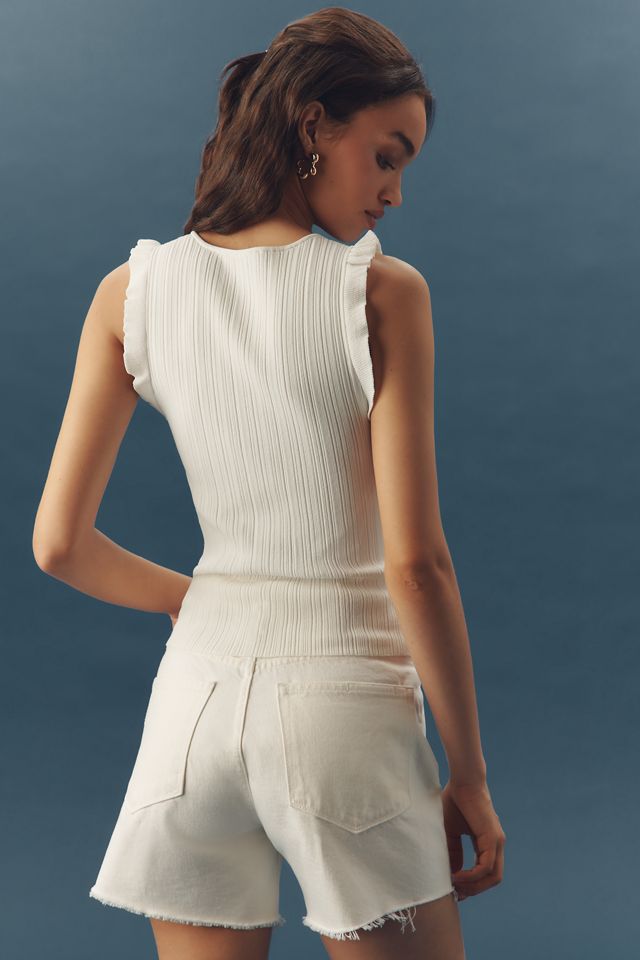 PAIGE Crimini Ruffle-Trim Sweater Tank #2