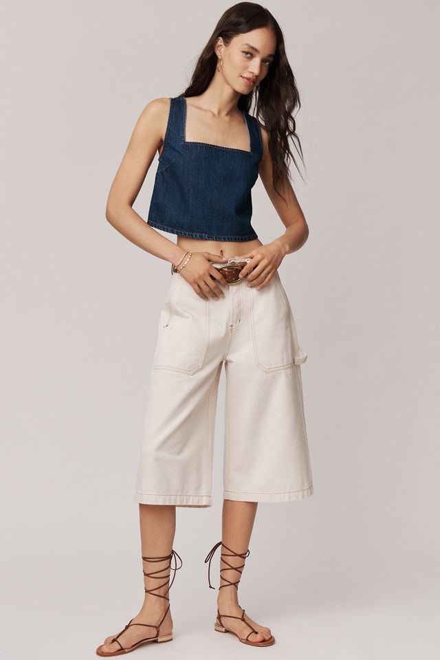 PAIGE Aelita Sleeveless Square-Neck Eyelet Crop Top #2