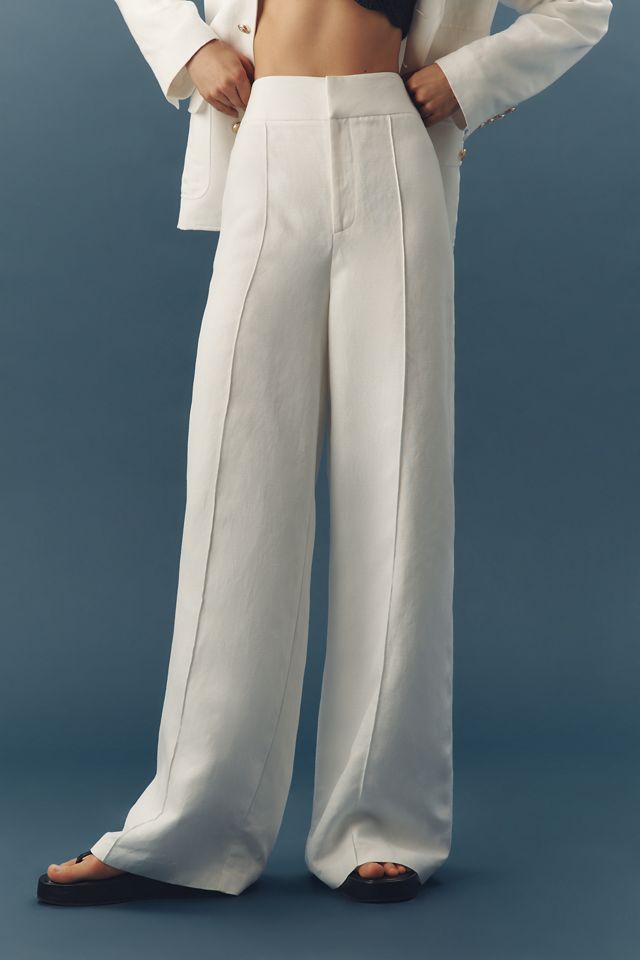 PAIGE Greyson Linen Blend High-Rise Wide-Leg Pants #1