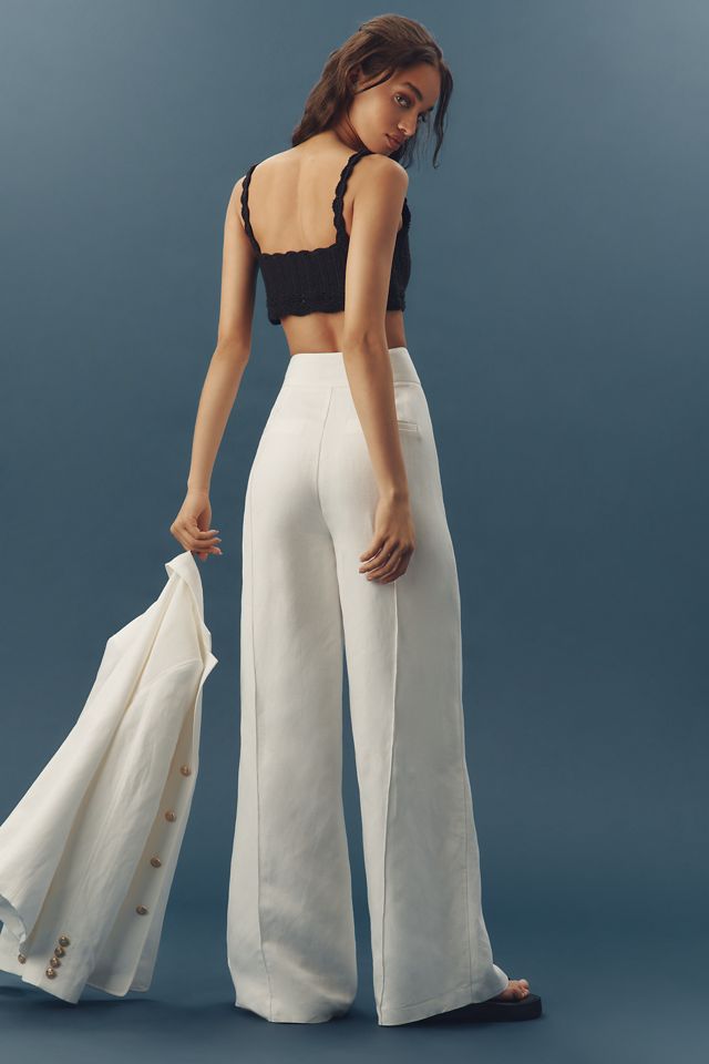 PAIGE Greyson Linen Blend High-Rise Wide-Leg Pants #3