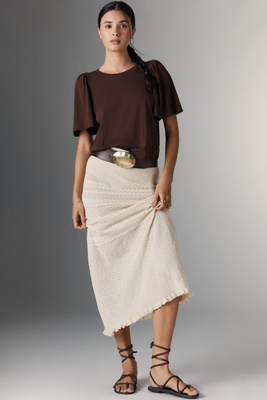 Paige Sigrid Crop Tee In Brown