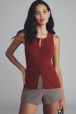 Paige Leira Sweater Tank Top In Red