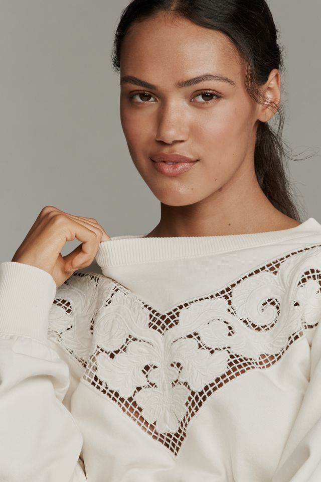 PAIGE Nimona Lace-Panel Sweatshirt #2