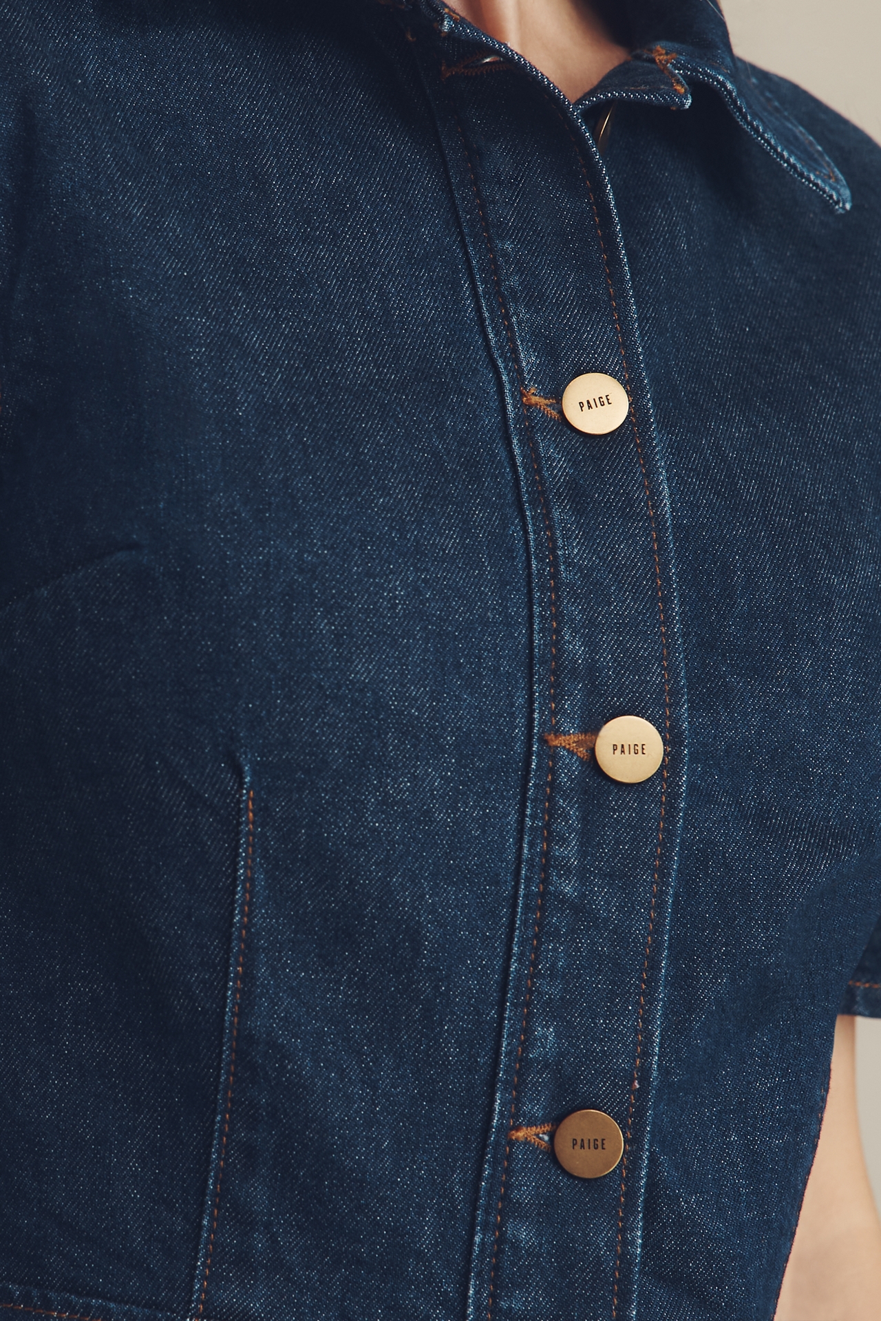 PAIGE Clementine Short-Sleeve Denim Mini Dress