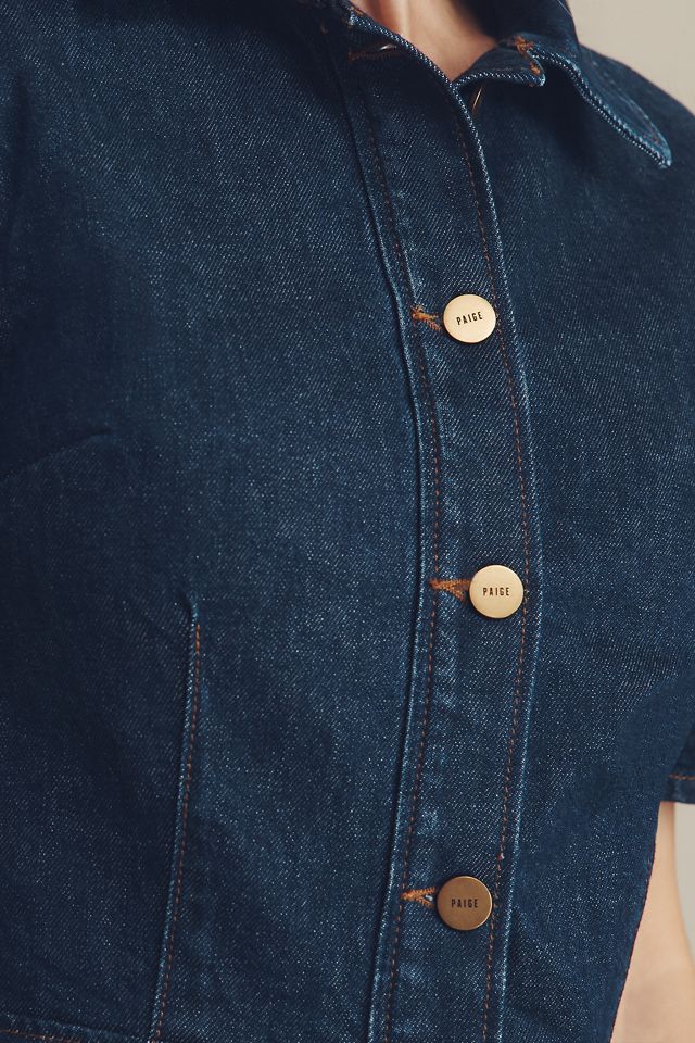 PAIGE Clementine Short-Sleeve Denim Mini Dress #1