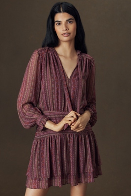 PAIGE Nantes Long-Sleeve Silk Mini Dress product page
