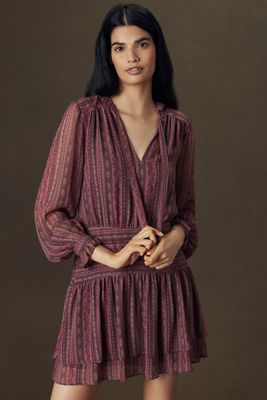 PAIGE Nantes Long-Sleeve Silk Mini Dress