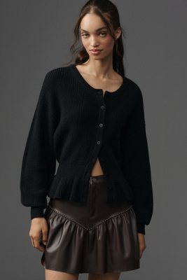 PAIGE Roslin Peplum Cardigan Sweater | Anthropologie