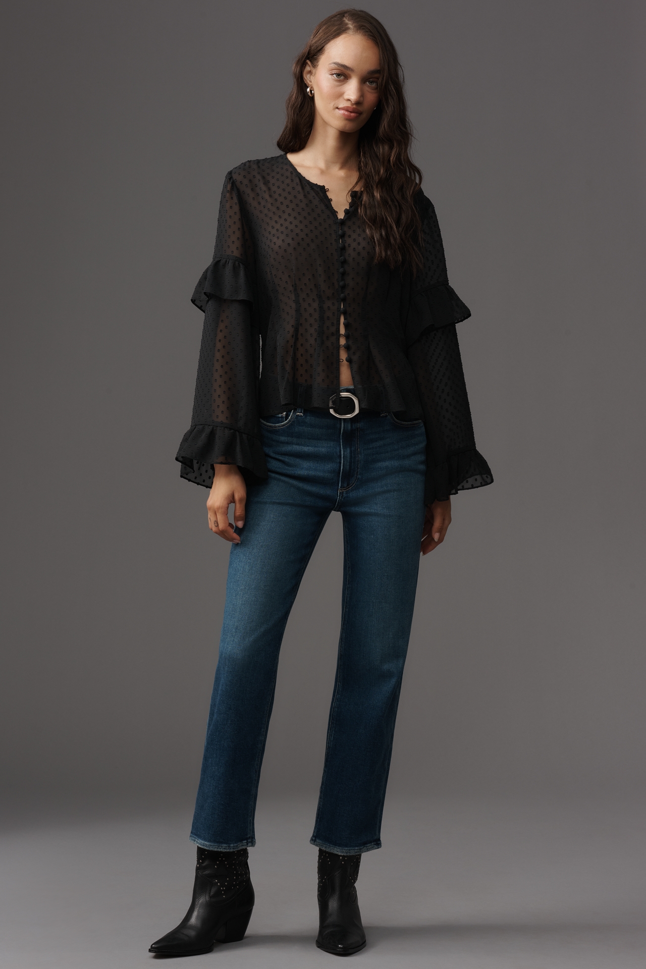 PAIGE Isolde Swiss Dot Blouse