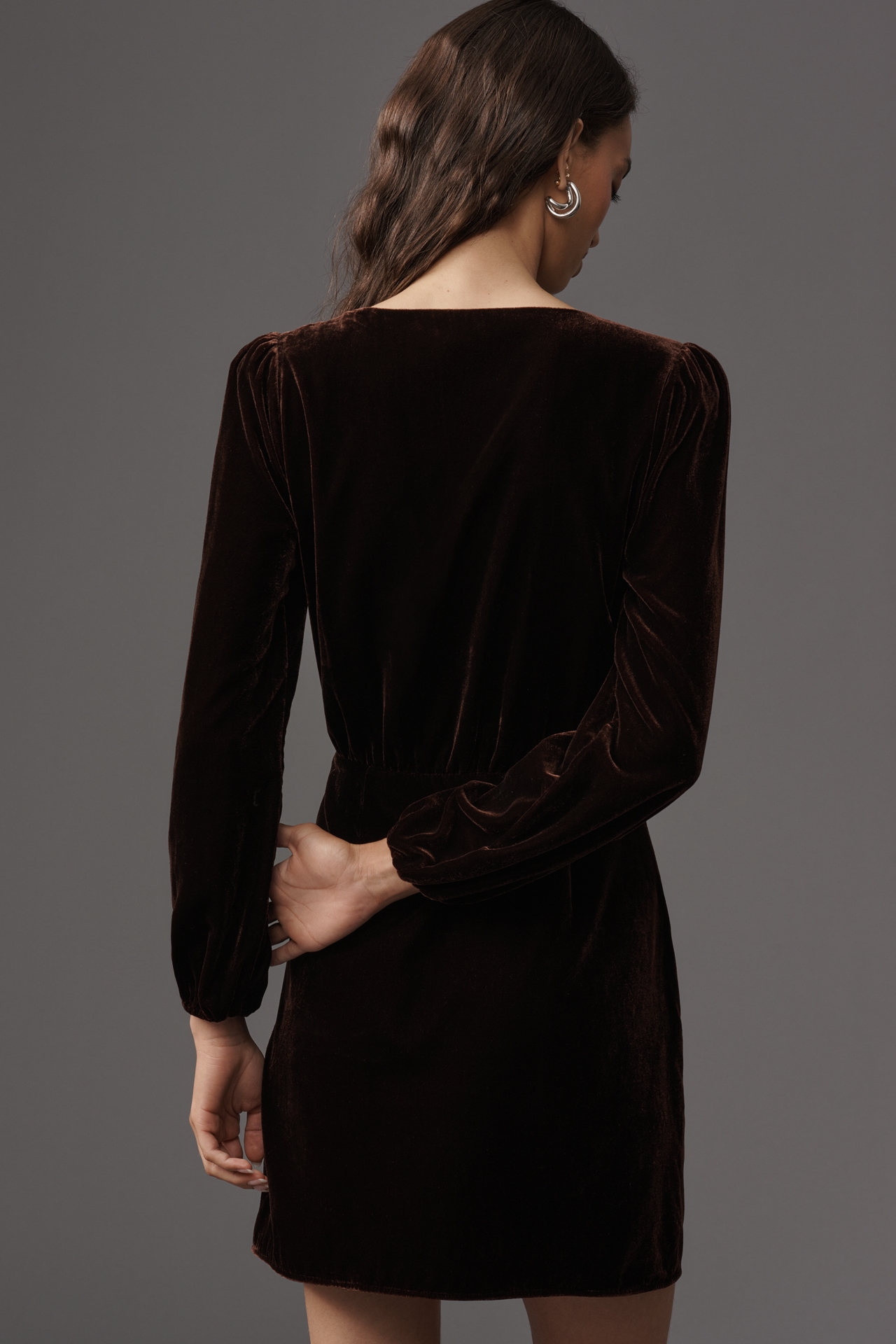 PAIGE Lawry Long-Sleeve Velvet Mini Dress