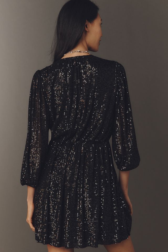 PAIGE Gianetta V-Neck Sequin Mini Dress #3