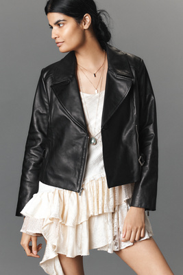 Paige Foxe Leather Jacket In Black