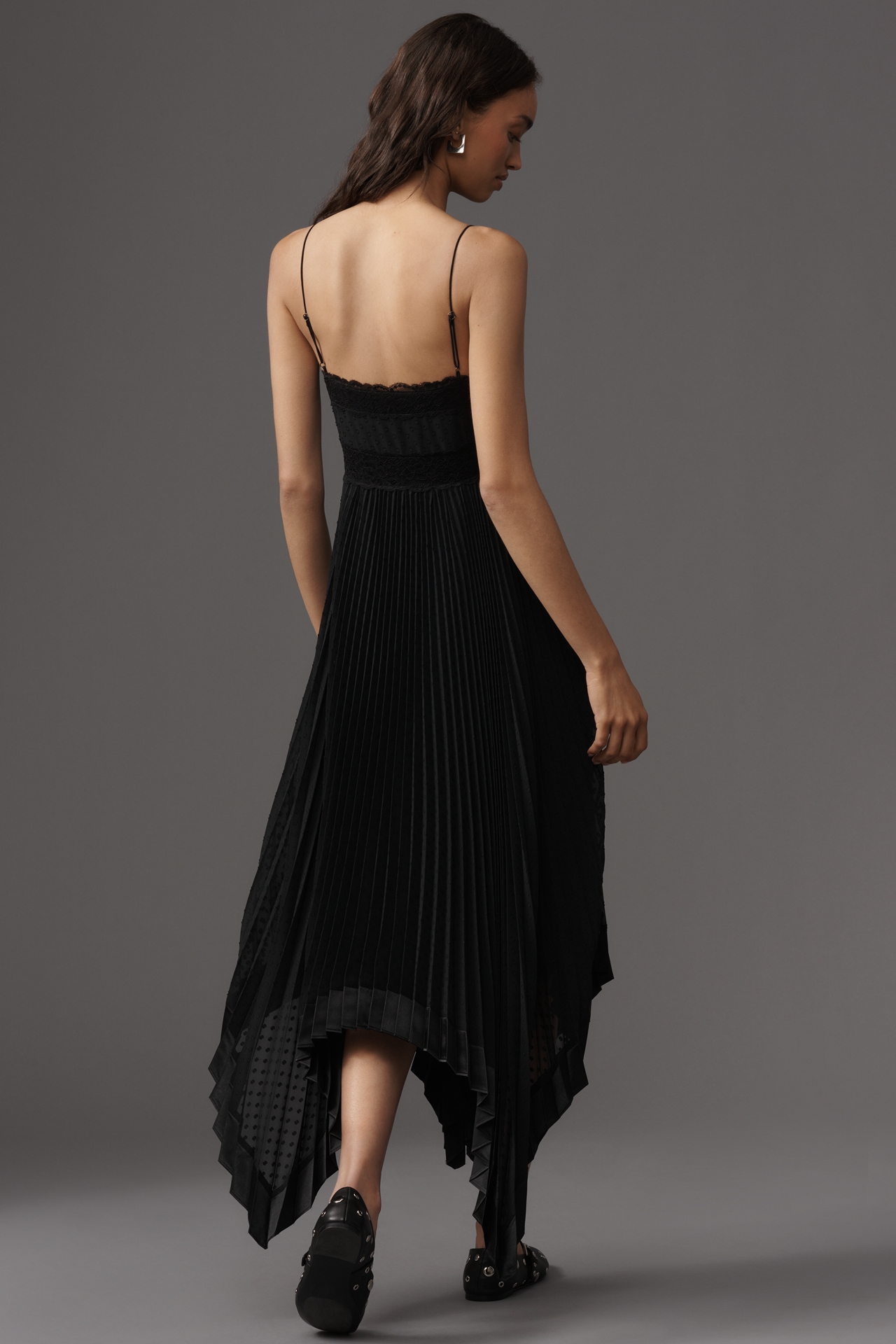 PAIGE Alessandra V-Neck Pleated Maxi Dress