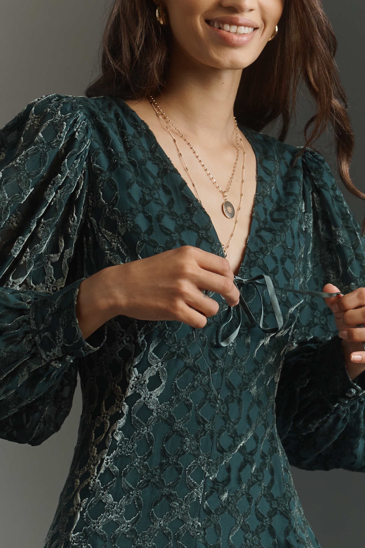 PAIGE Ambrose Long-Sleeve A-Line V-Neck Mini Dress