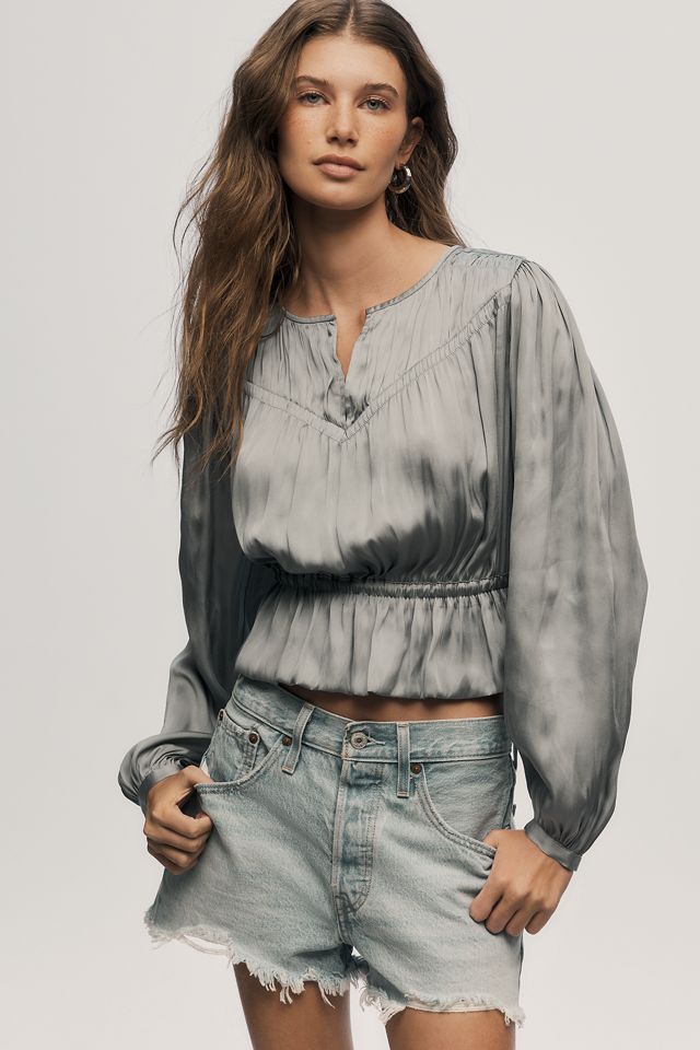 PAIGE Gansevoort Pleated Blouse | Anthropologie