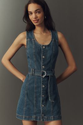 Derek Lam 10 Crosby Sleeveless Belted Denim Mini Dress | Anthropologie