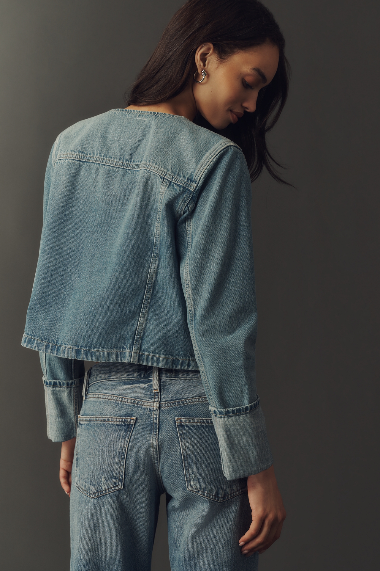 PAIGE Dean Collarless Denim Jacket